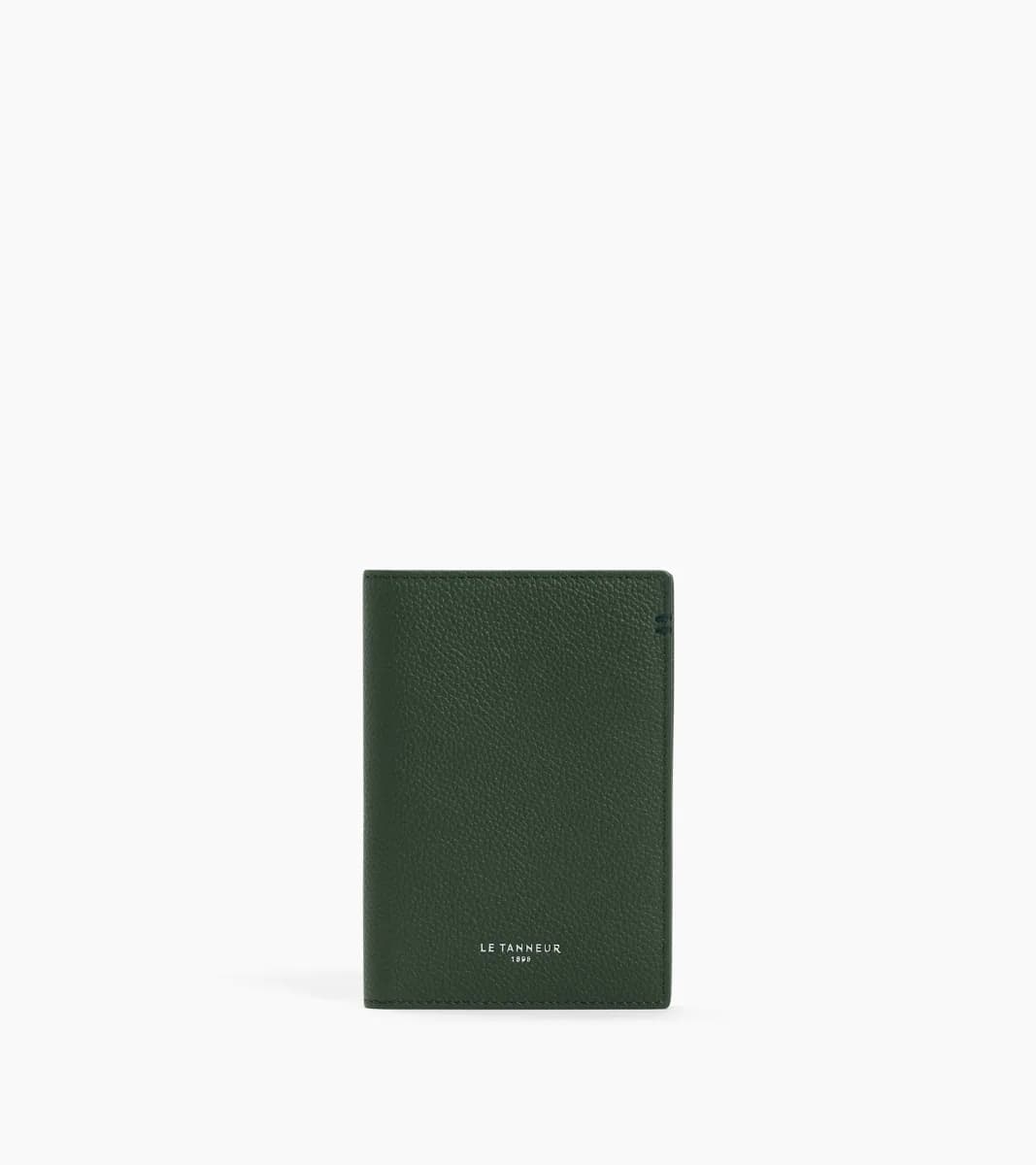 Porte passeport en cuir grainé – Green Malachite