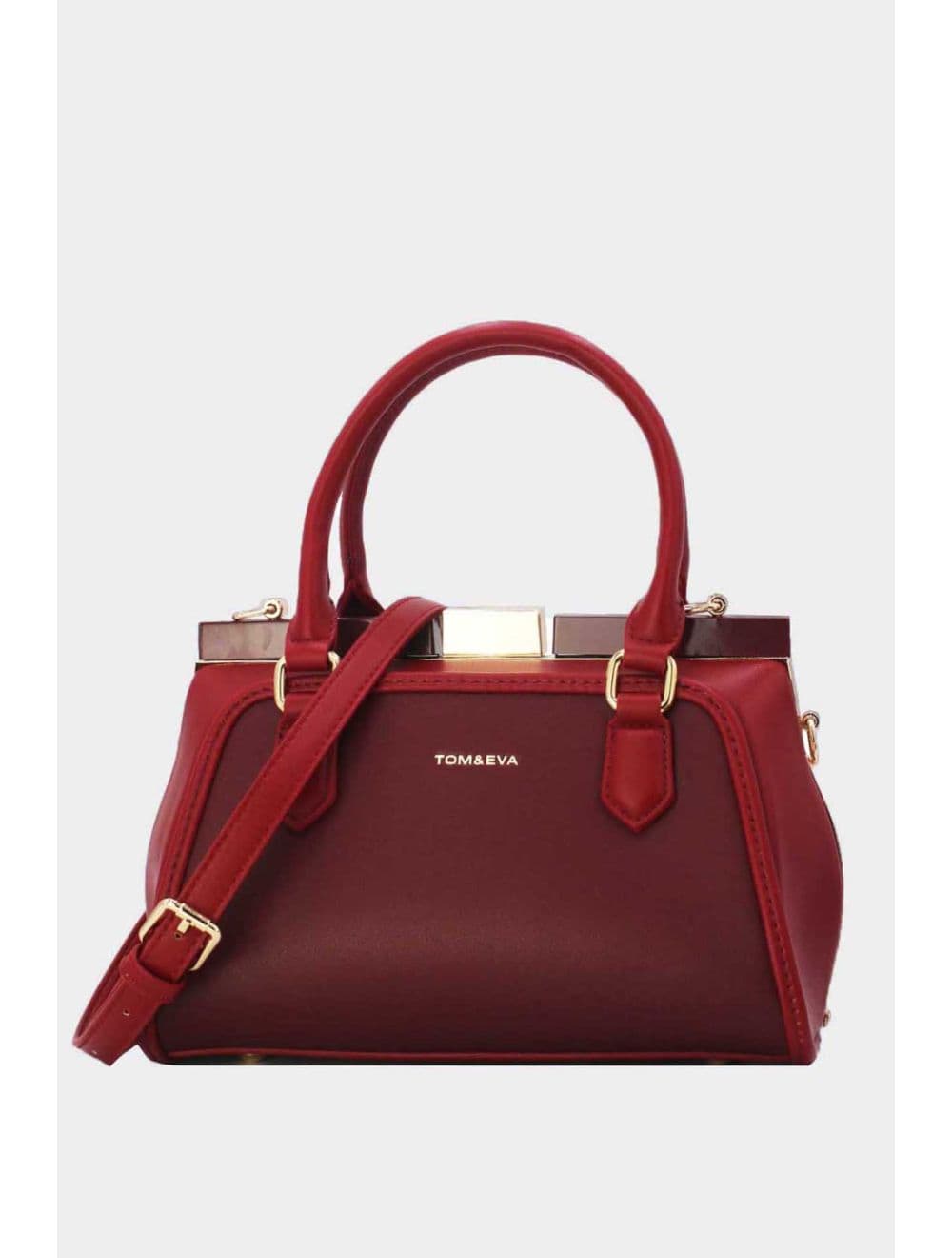 Petit Sac à Main Bicolore 25B-6258-Rouge