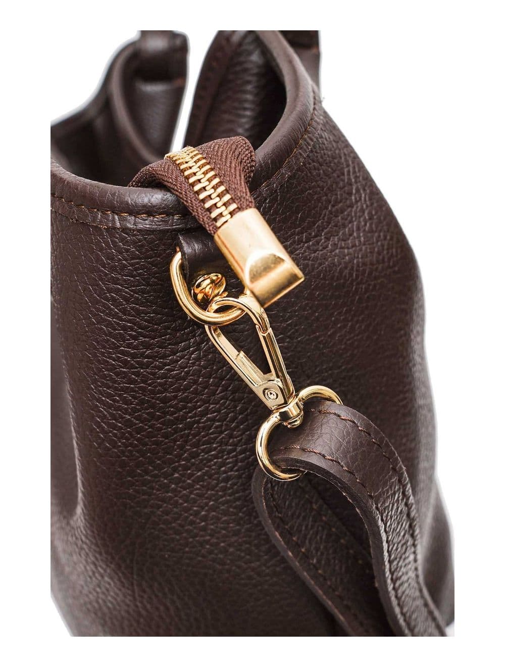 Sac à Main En Cuir de Vachette Grainée 4142 ALLEY-Chocolat