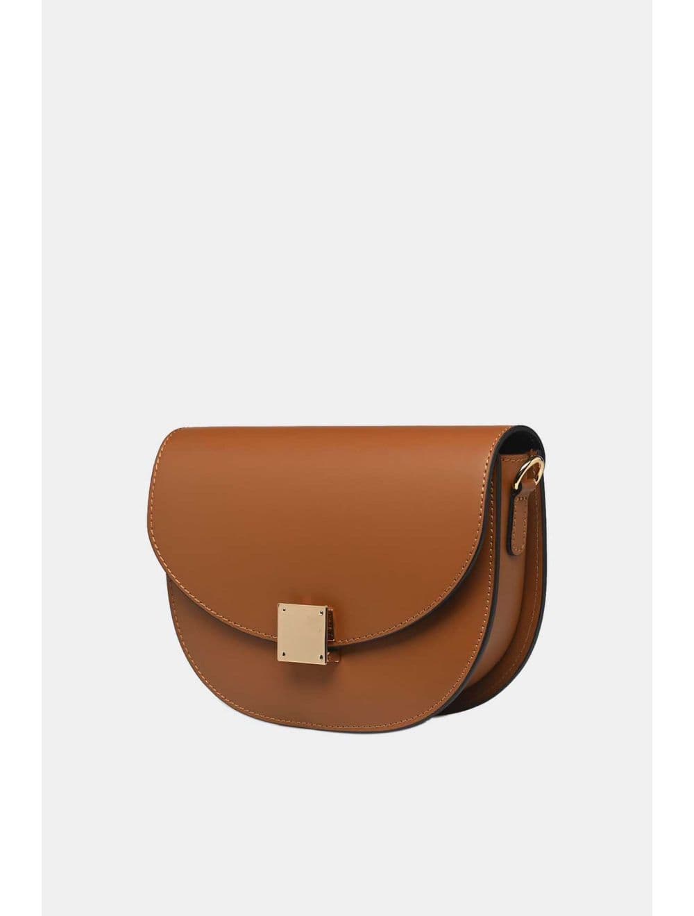 Sac Porté Croisé En Croûte De Cuir De Vachette Lisse 4109 ZINA-Brown