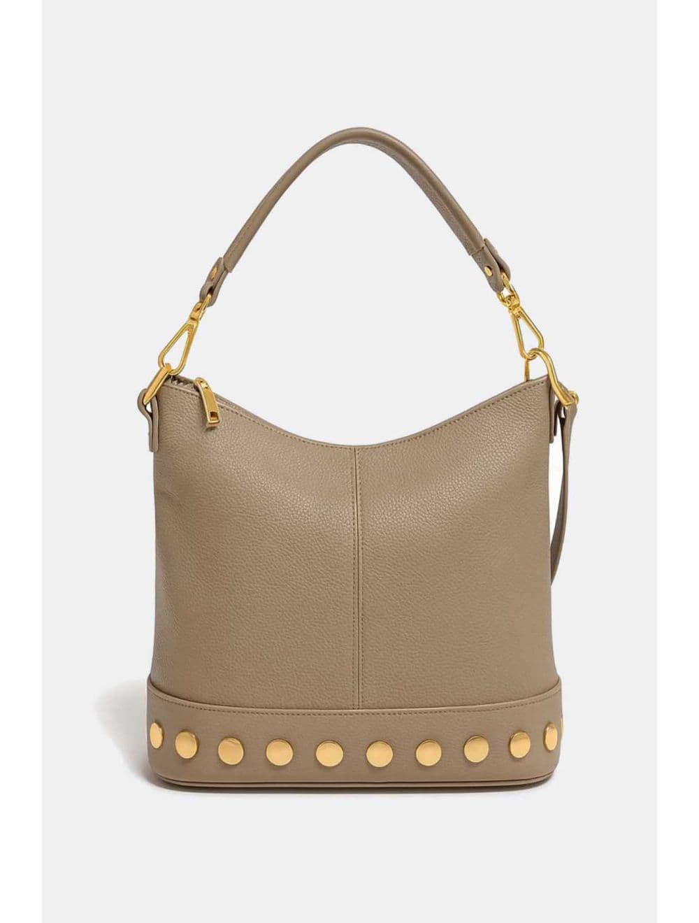 Sac Porté Épaule En Cuir Vachette Grainé 4197 NÉOLA-Taupe