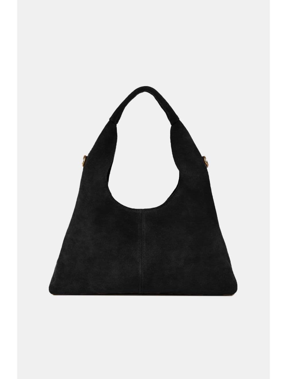 Sac Porté Épaule En Croûte Cuir Vachette 4215 MALORIE SUÈDE-Noir