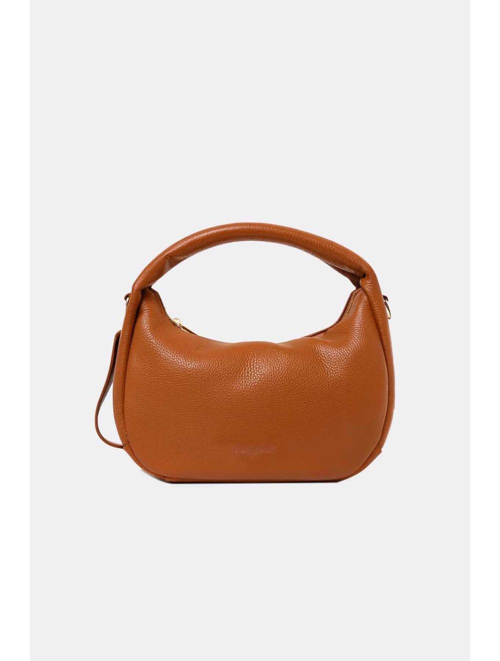 Sac Porté Main Demi Lune En Croûte Cuir Vachette Grainée 4195 LAURÈNE-Cognac
