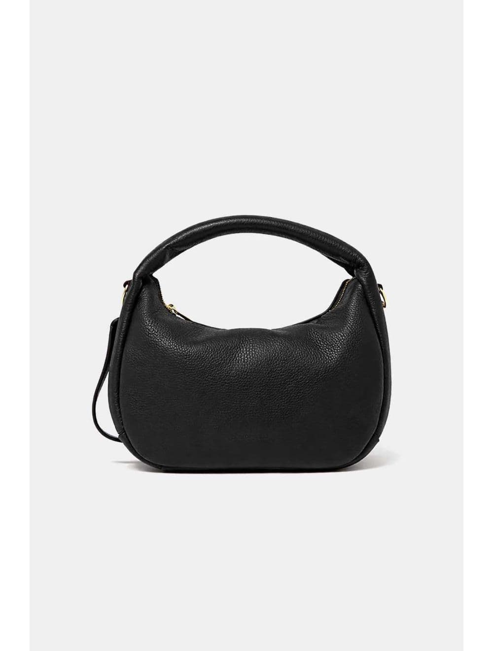 Sac Porté Main Demi Lune En Croûte Cuir Vachette Grainée 4195 LAURÈNE-Noir