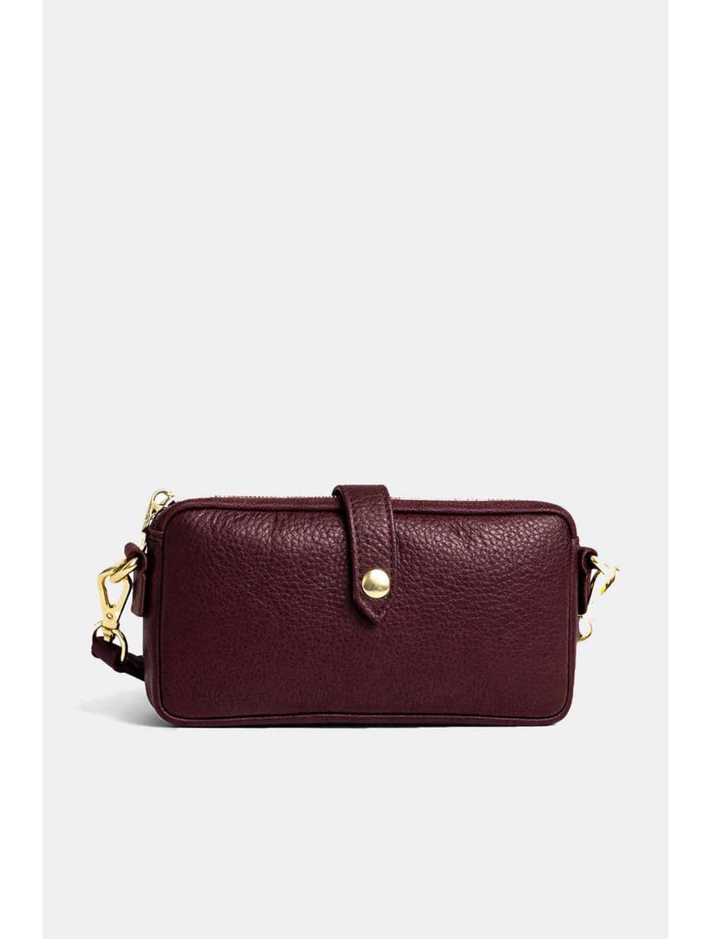 Sac Pochette Extra Plate En Cuir Vachette Grainée 4207 MÉLIA-Bordeaux