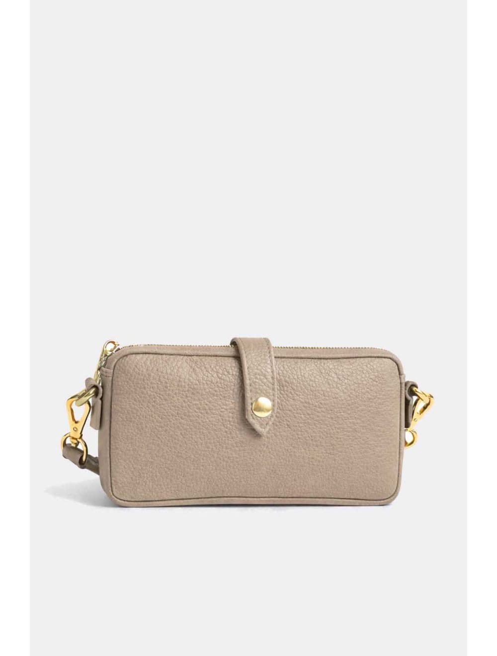 Sac Pochette Extra Plate En Cuir Vachette Grainée 4207 MÉLIA-Granite
