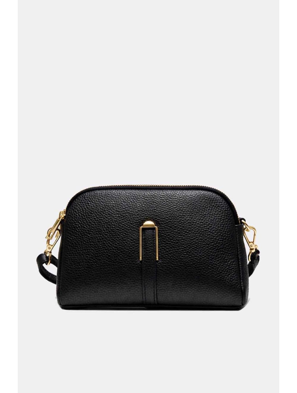Sac Porté Travers En Cuir Vachette Grainé 4205 LIANA-Noir