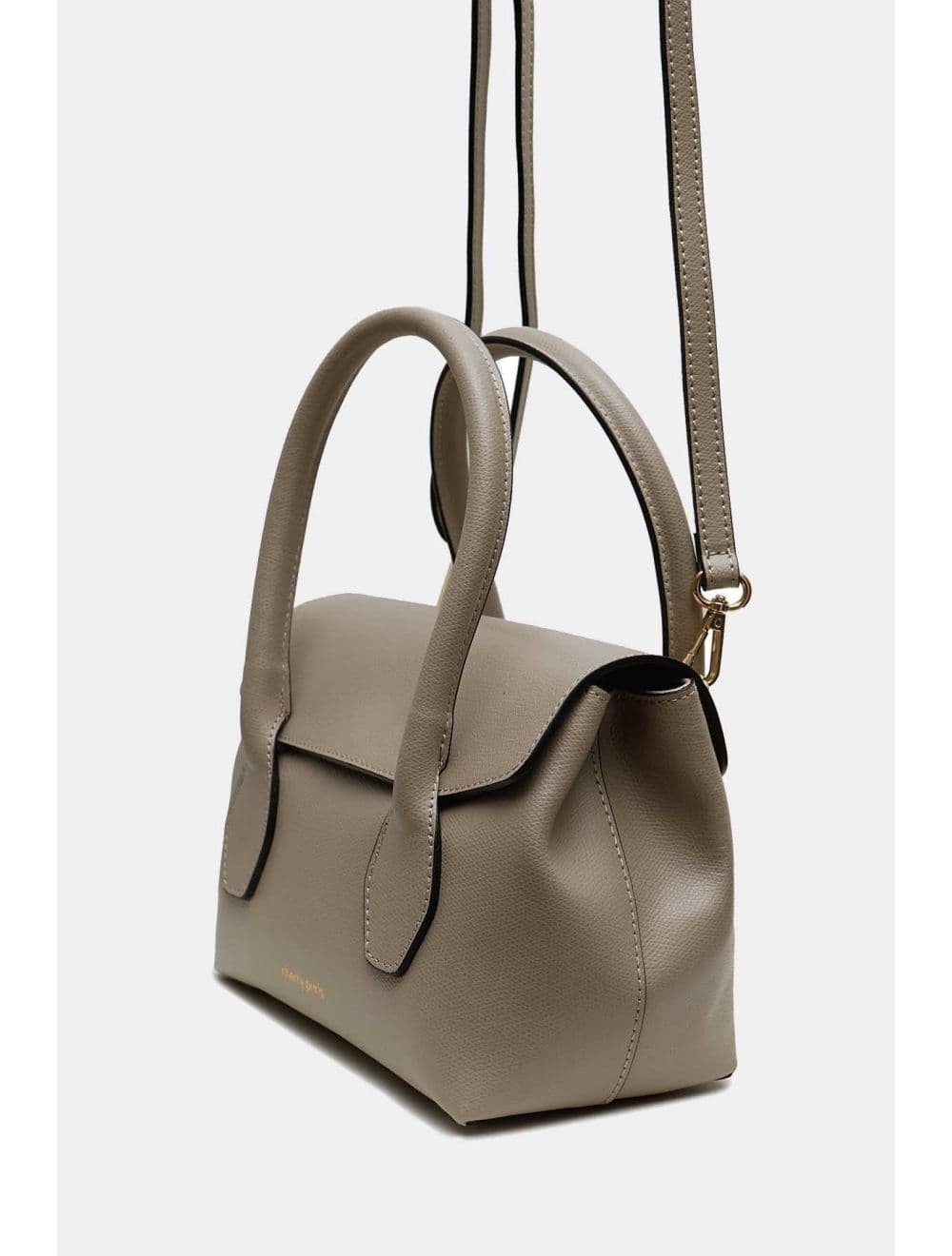 Sac Porté Main En Croûte Cuir Vachette Suède SAMANTHA PALMELLATO 4194-Taupe