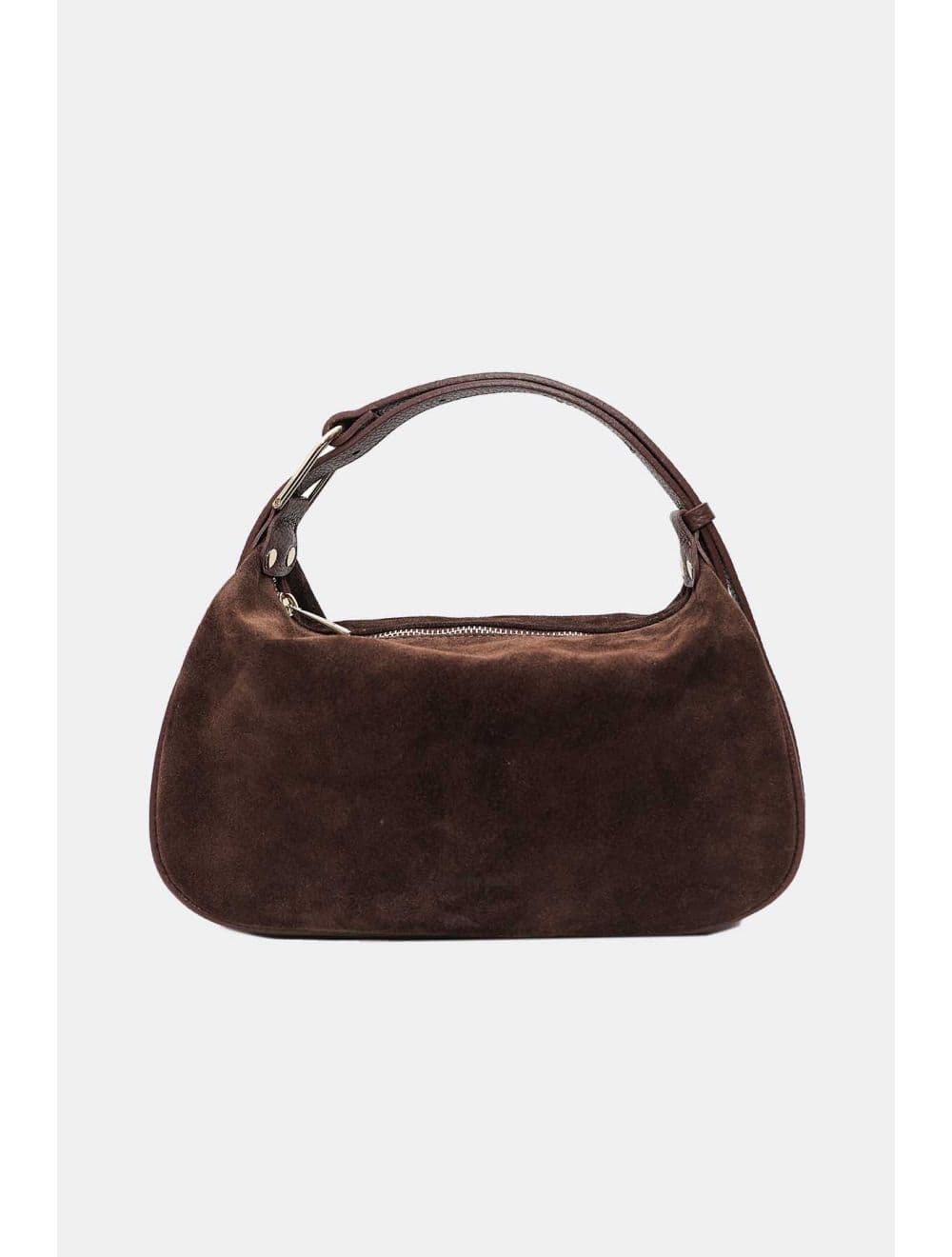 Sac Double Porté En Croûte de Cuir Vachette Suède 4159 AMICIE SUEDE-Chocolat