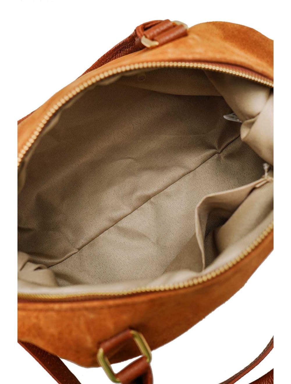 Sac Porté Main En Crôute De Cuir De Vachette Suède et Grainée 4189 ANIXE SUEDE-Camel