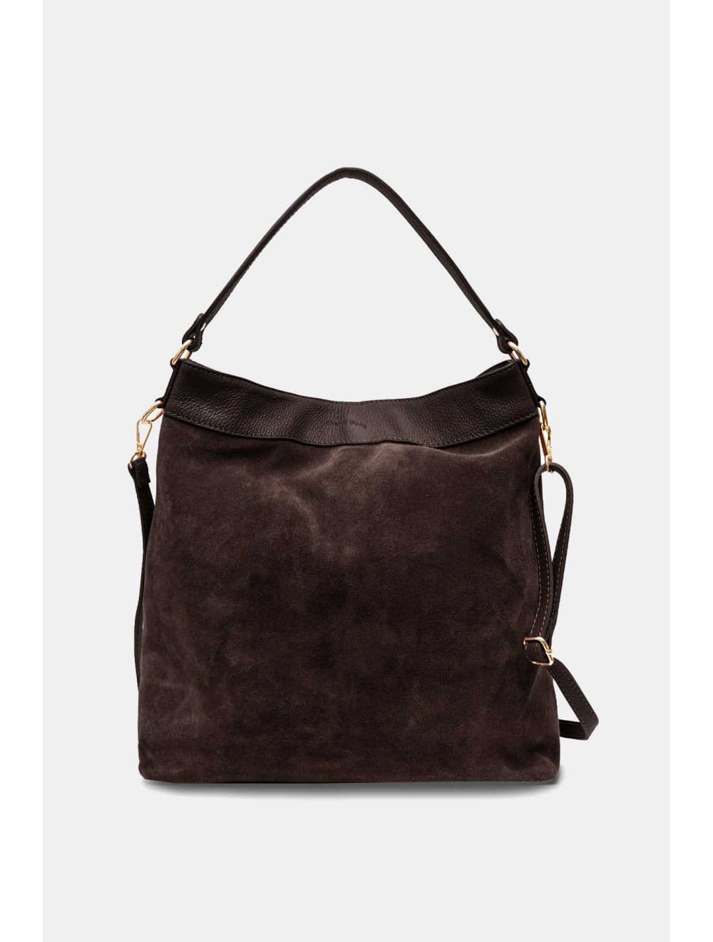 Sac Porté Épaule En Crôute Cuir Vachette Suède Grainée 4190 CELINA SUEDE-Chocolat