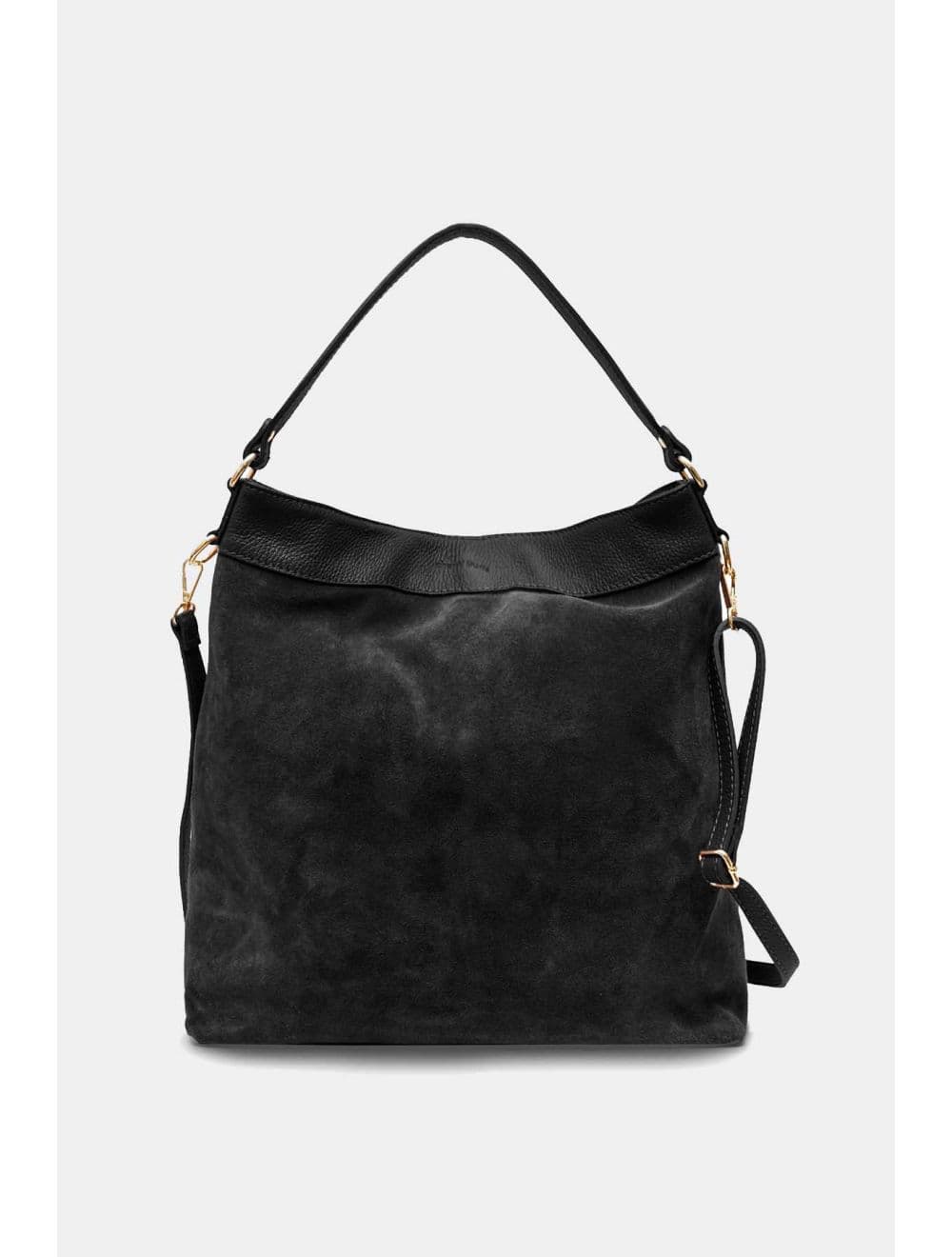 Sac Porté Épaule En Crôute Cuir Vachette Suède Grainée 4190 CELINA SUEDE-Noir