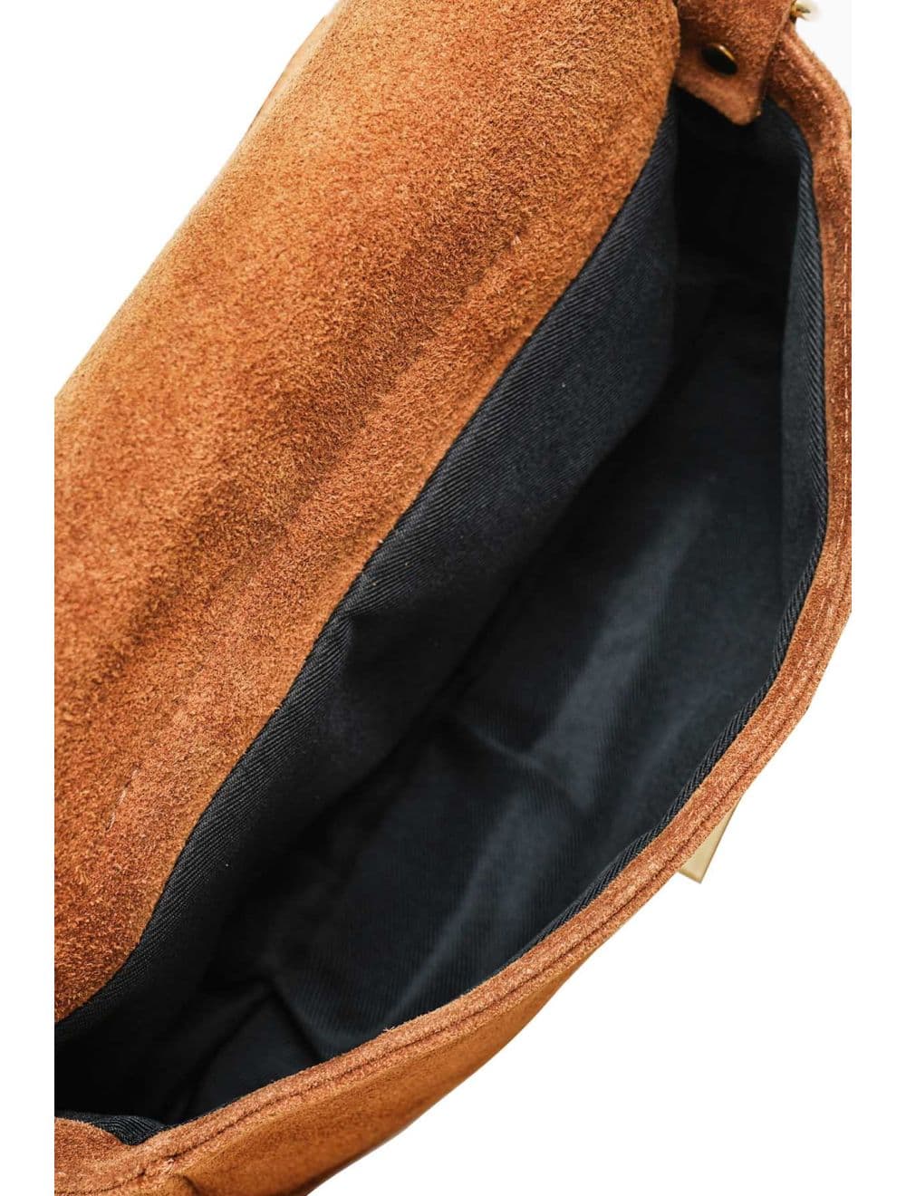 Sac Porté Travers En Croûte De Cuir De Vachette Suède 4188 ILIANA SUÈDE-Camel