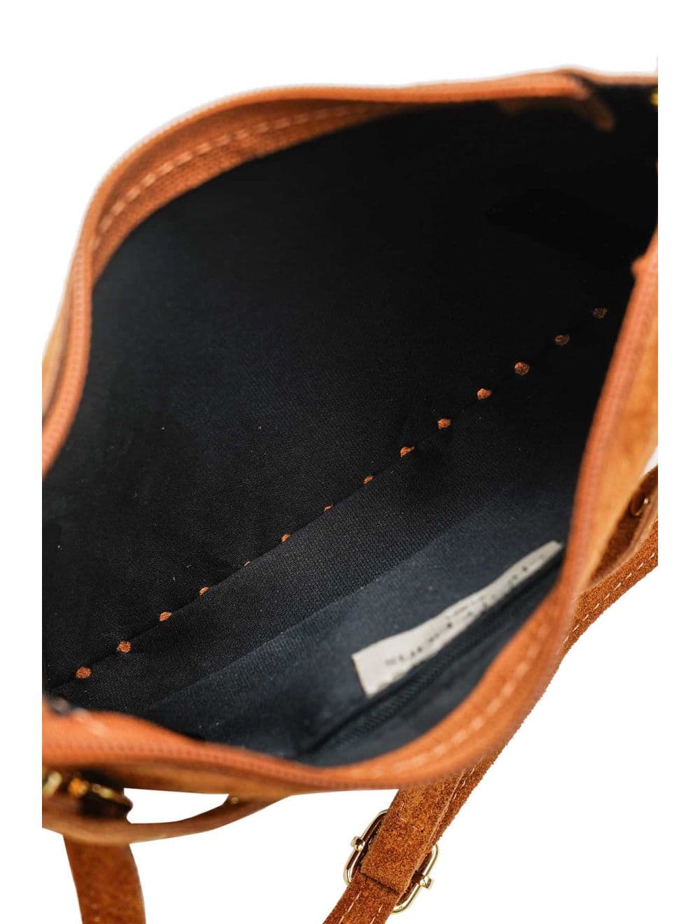 Sac Porté Main En Crôute De Cuir De Vachette Suède Contour Liseraie 4187 JOËLLE SUÈDE-Camel
