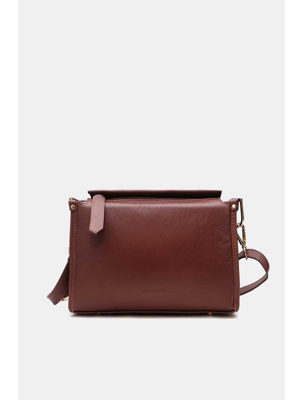 Sac Bandoulière Porté Croisé Forme Seau En Cuir De Vachette 4183 TAÏS-Marron