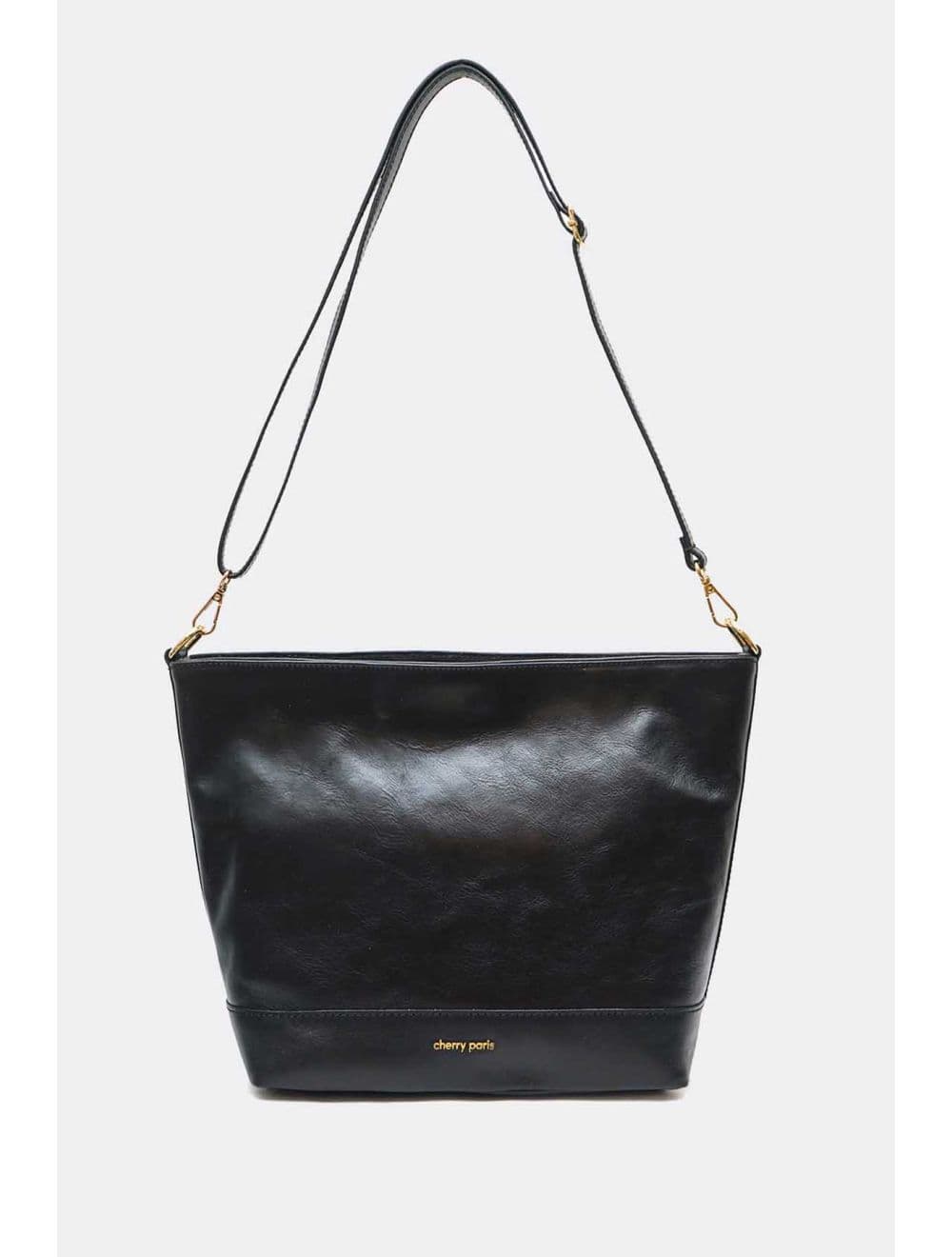 Sac Bandoulière Porté Croisé Forme Seau En Cuir De Vachette 4182 ARMANCE-Noir