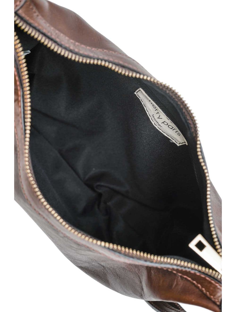 Sac Bandoulière Porté Croisé Forme Demi-lune En Cuir Vachette 4181 ANTONIA-Chocolat
