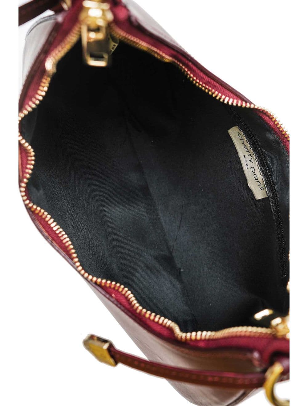 Sac Demi-lune Porté Crossé En Cuir de Vachette Lisse 4179 ALISSA-Bordeaux
