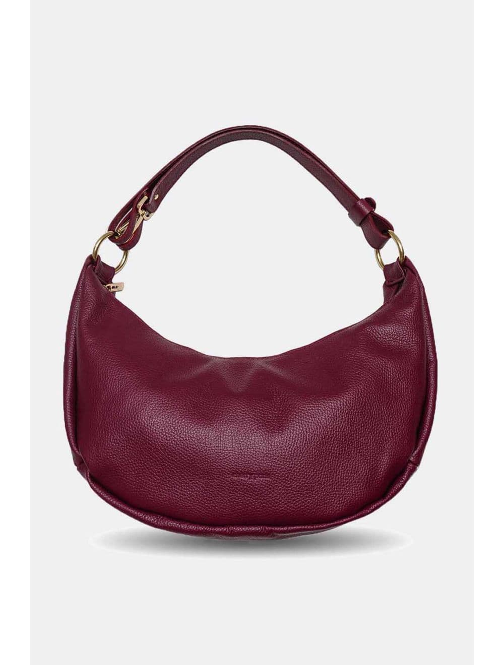 Sac Demi-lune Porté Crossé En Cuir de Vachette 4176 ELVIRE-Bordeaux