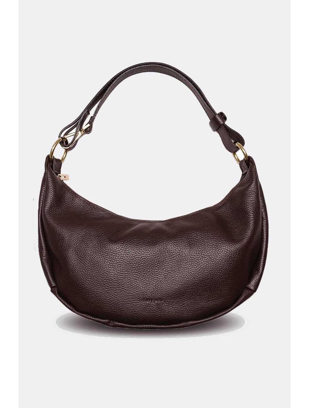 Sac Demi-lune Porté Crossé En Cuir de Vachette 4176 ELVIRE-Chocolat
