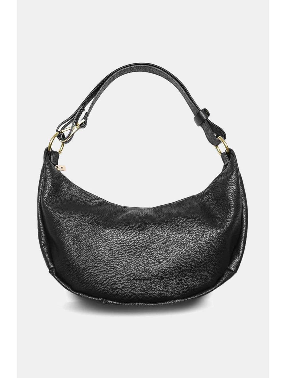 Sac Demi-lune Porté Crossé En Cuir de Vachette 4176 ELVIRE-Noir