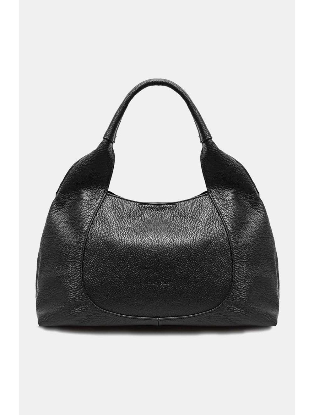 Sac Porté Épaule En Cuir De Vachette Grainée 4175 ANGÉLINE-Noir