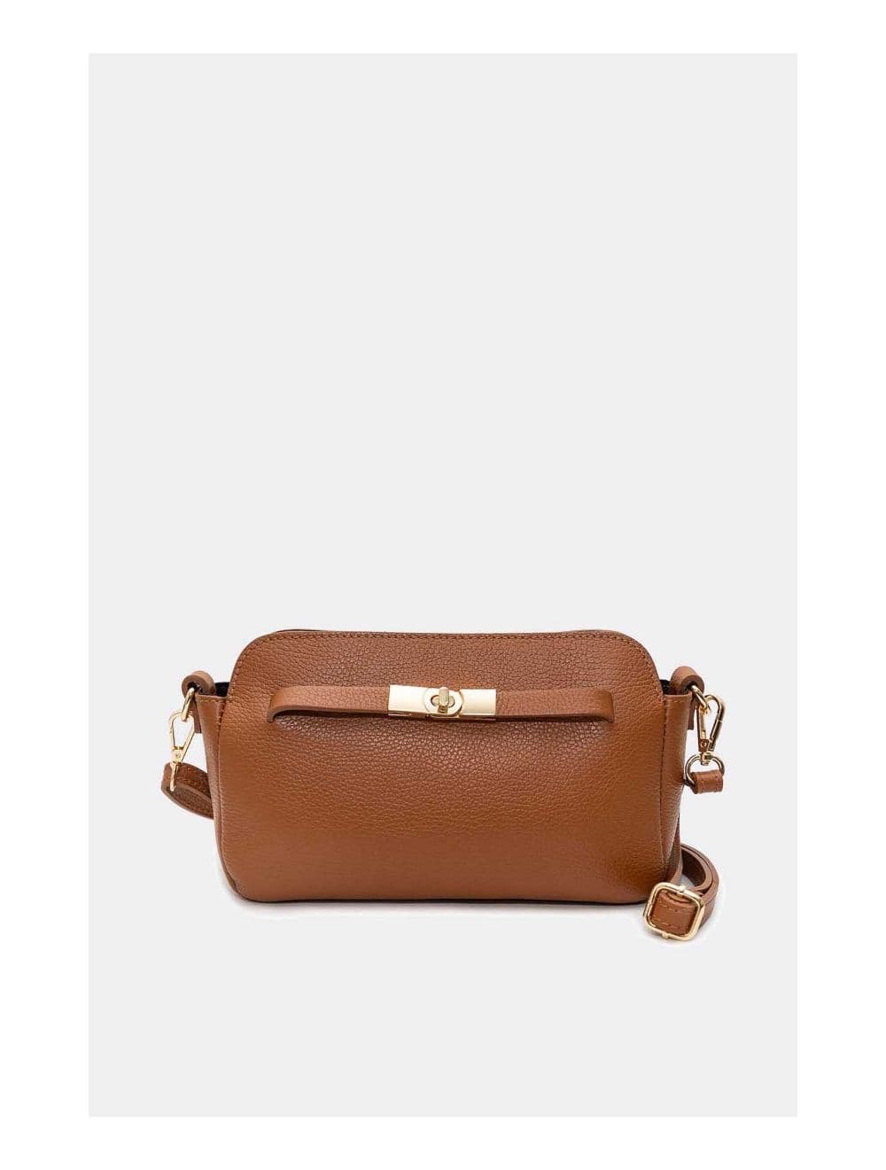 Sac Porté Croisé En Cuir De Vachette Grainée 4167 MARJANE-Cognac