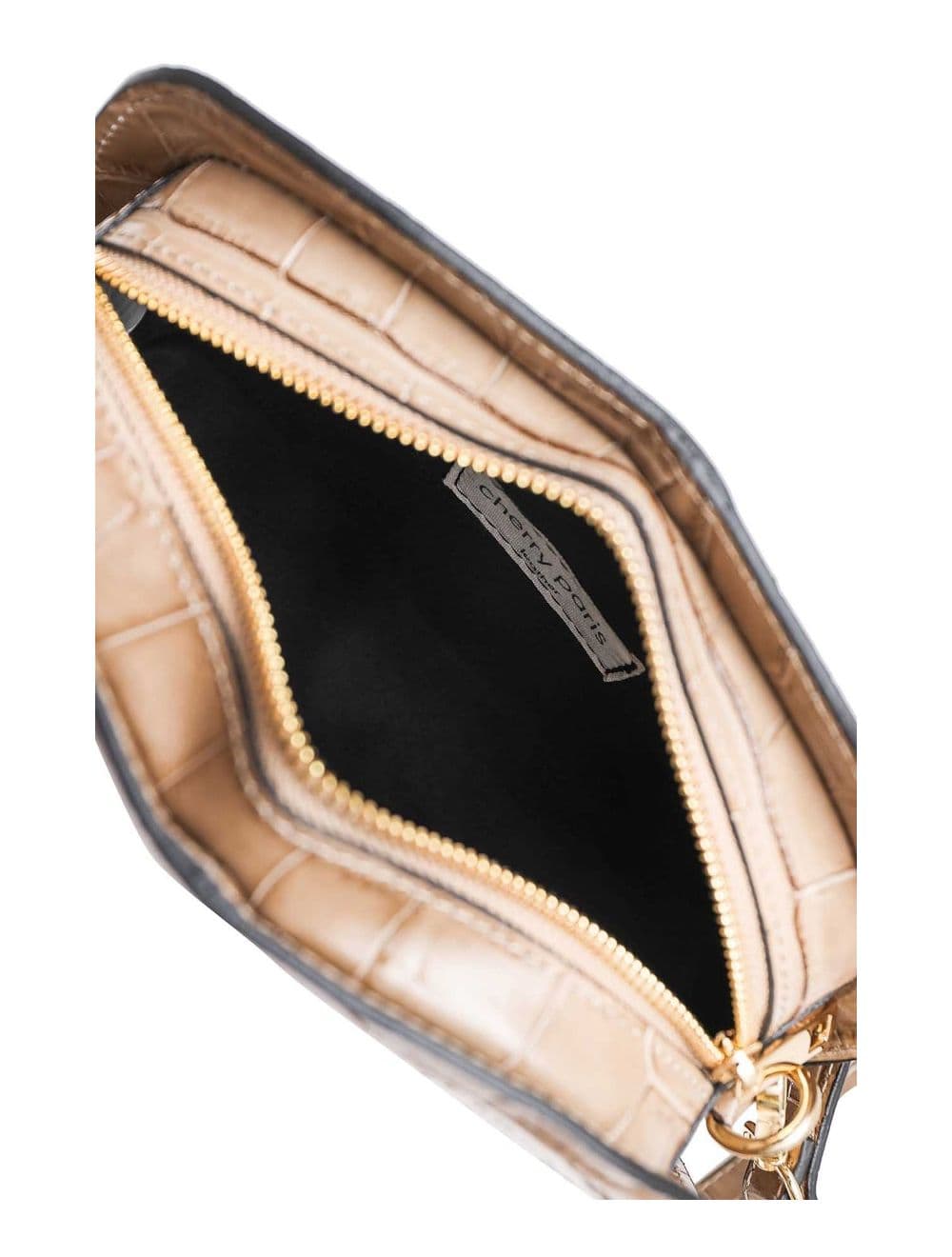 Sac Porté Croisé en Cuir Vachette Motif Croco-DEBORAH CROCO 4013C-Taupe
