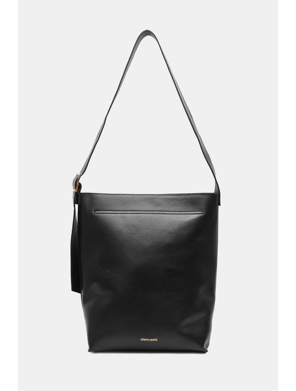 Sac Cabas Forme Seau En Cuir de Vachette 4185 AMELIE-Noir