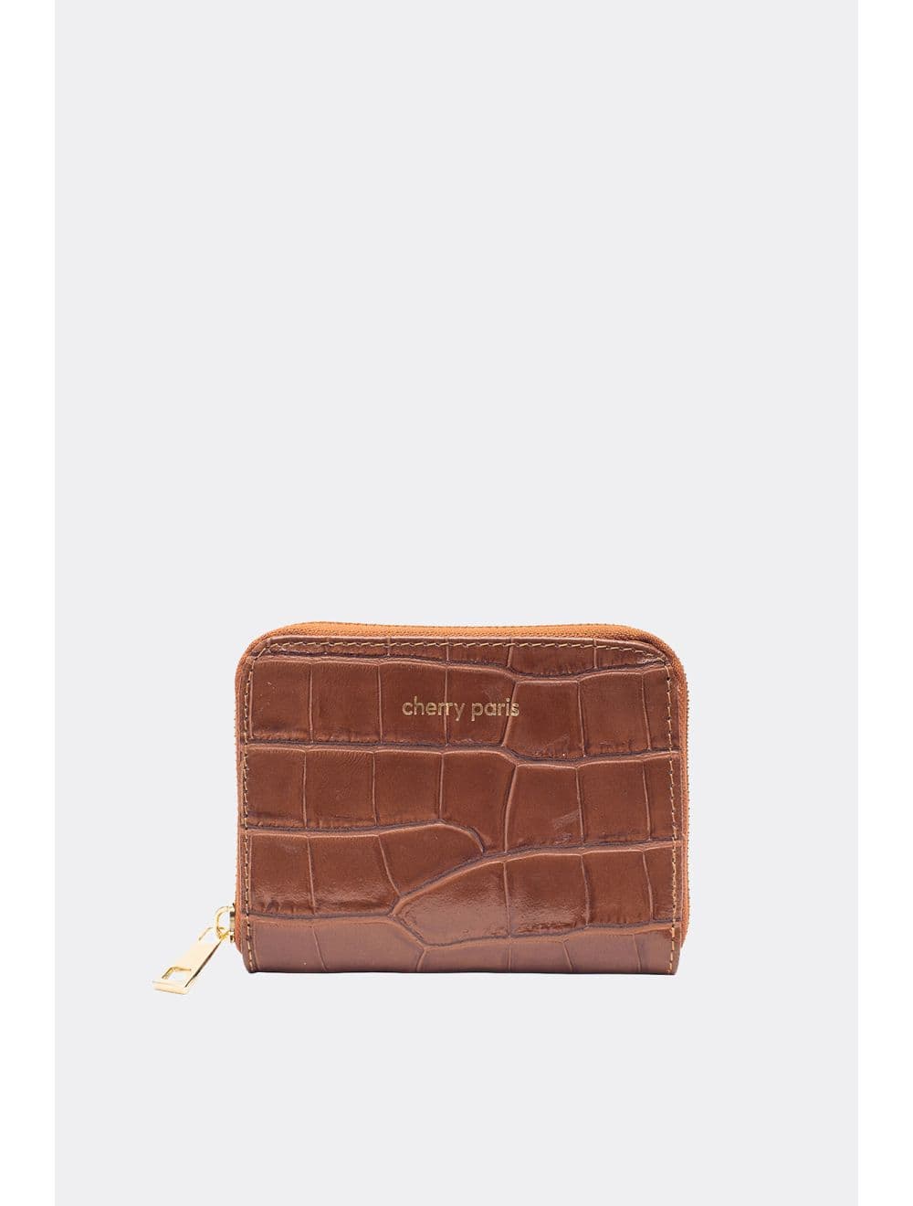 Porte-Monnaie En Croûte De Cuir De Vachette Imprimé Croco-YUNA CROCO 4901-CAMEL