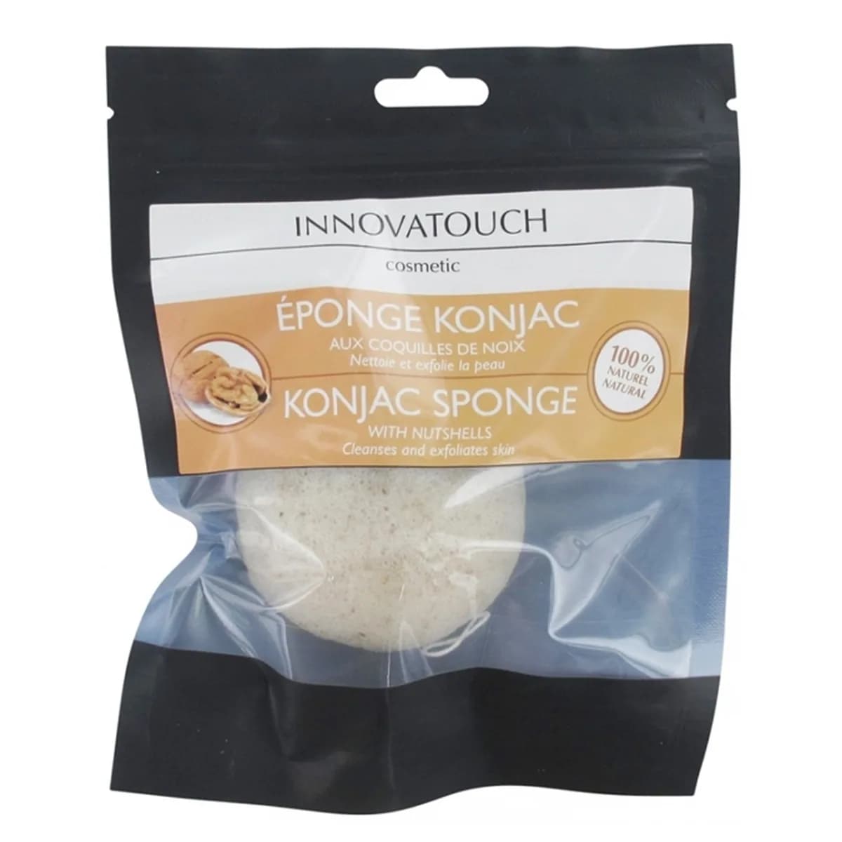 Éponge Konjac Aux Coquilles de Noix – Gommage