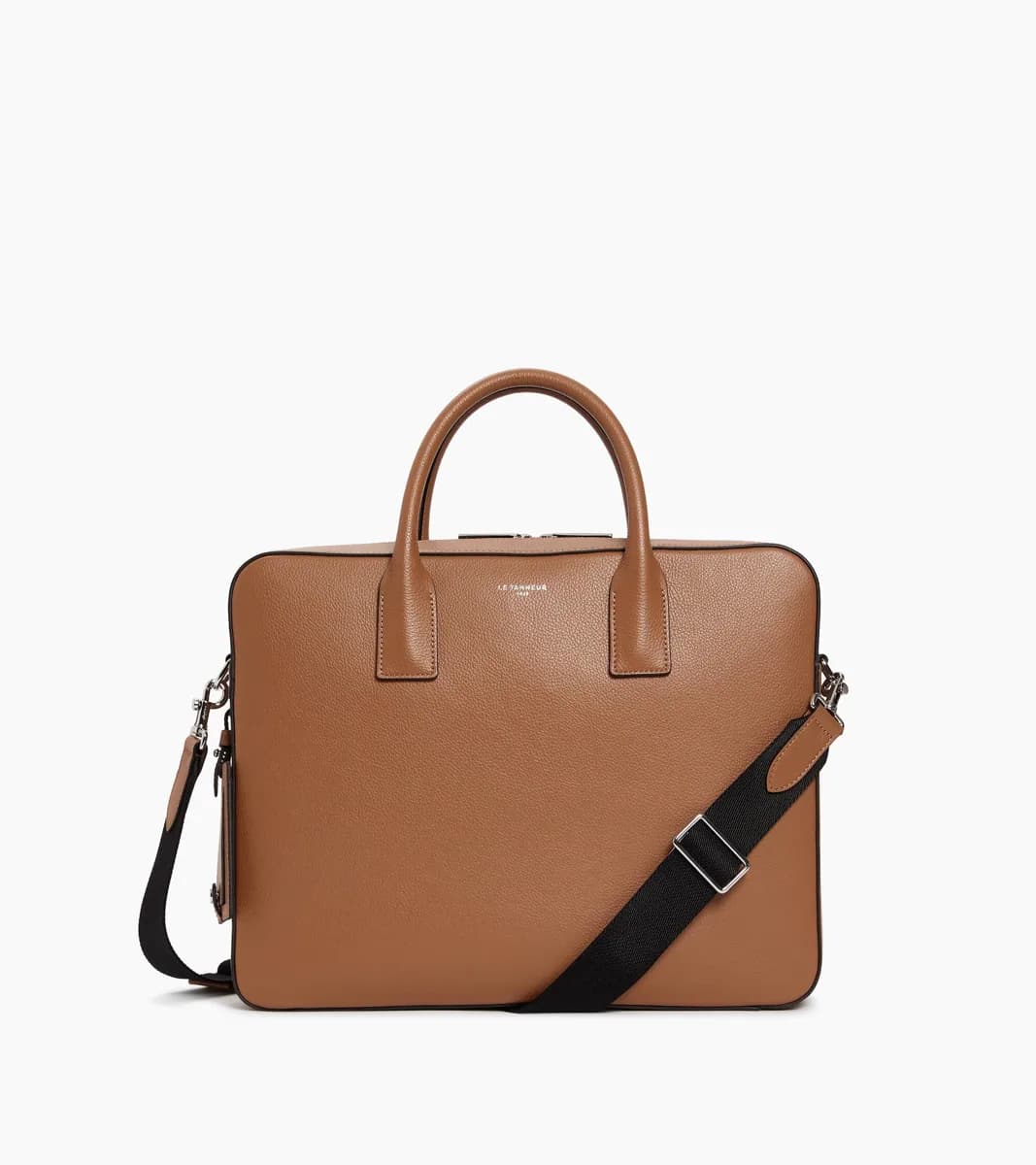 Porte documents 14" Emile en cuir grainé – Tan Brown