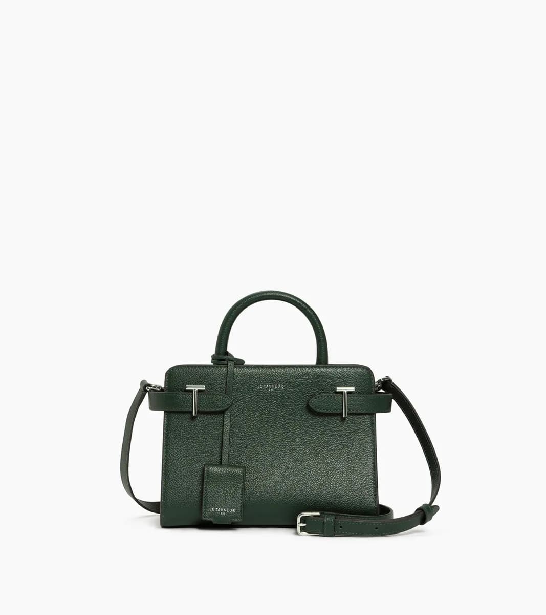 Petit sac à main Emilie en cuir grainé – Green Malachite