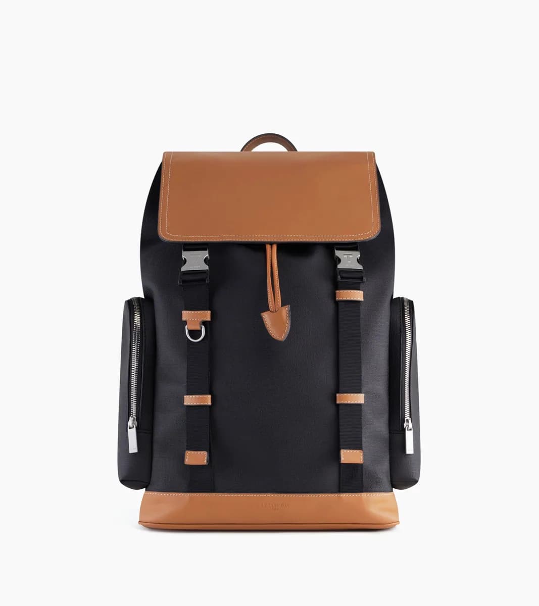 Sac à dos à rabat Maurice en toile enduite – Black Brown