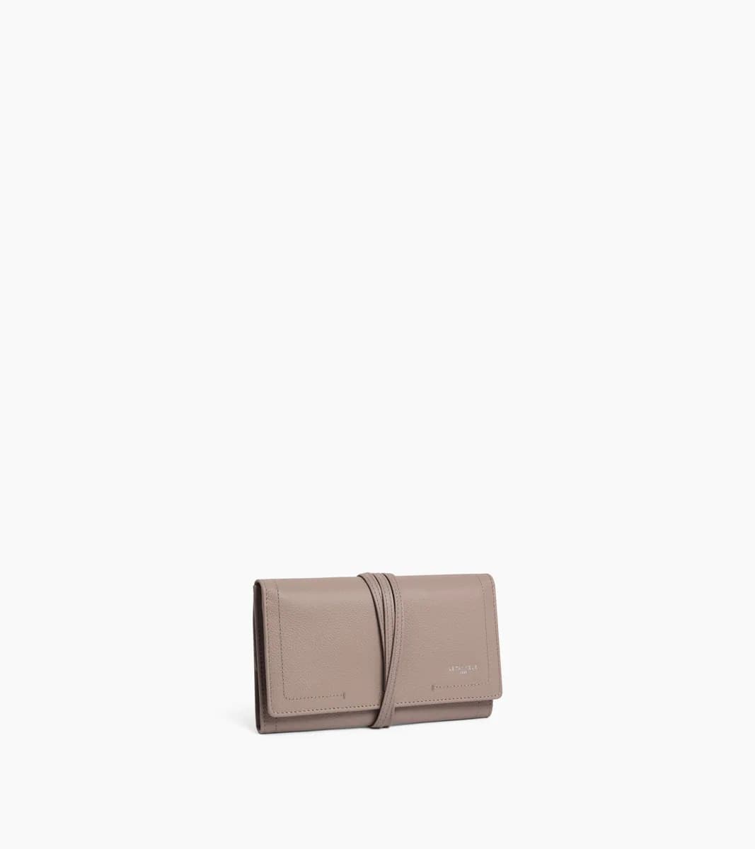 Coffret bijoux de voyage en cuir grainé – Fossil Grey
