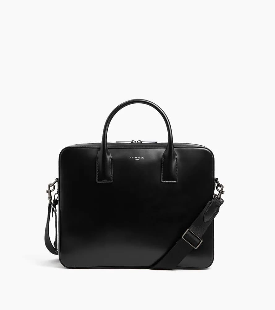 Porte documents slim 14" Emile en cuir lisse business effet box