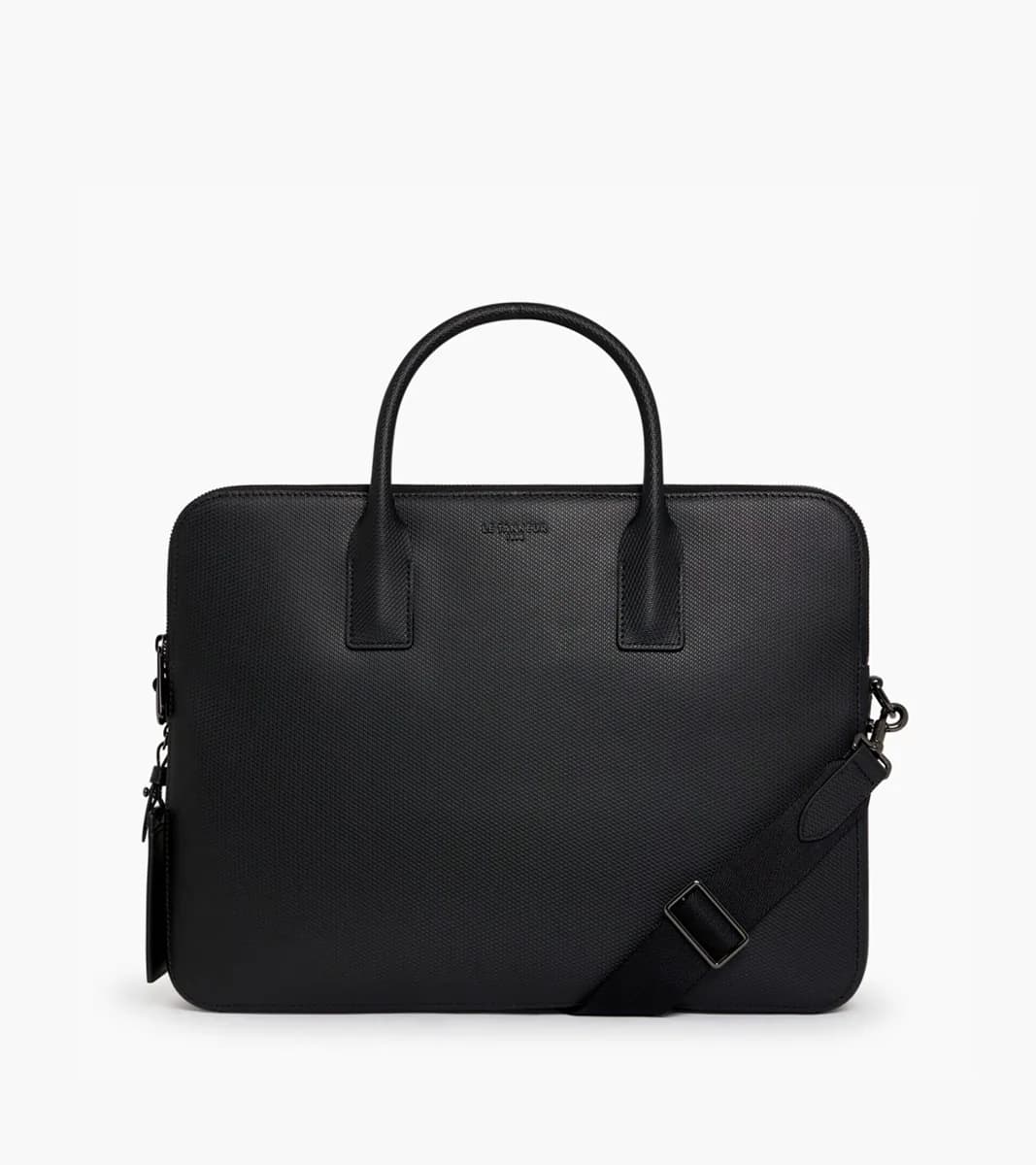 Porte document slim 15" Emile en cuir signature T – Black