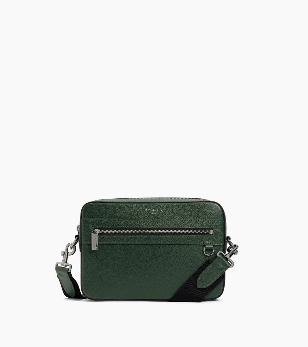 Petite sacoche Emile en cuir grainé – Green Malachite