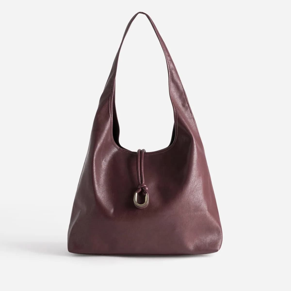 Sac Hobo rouge foncé souple