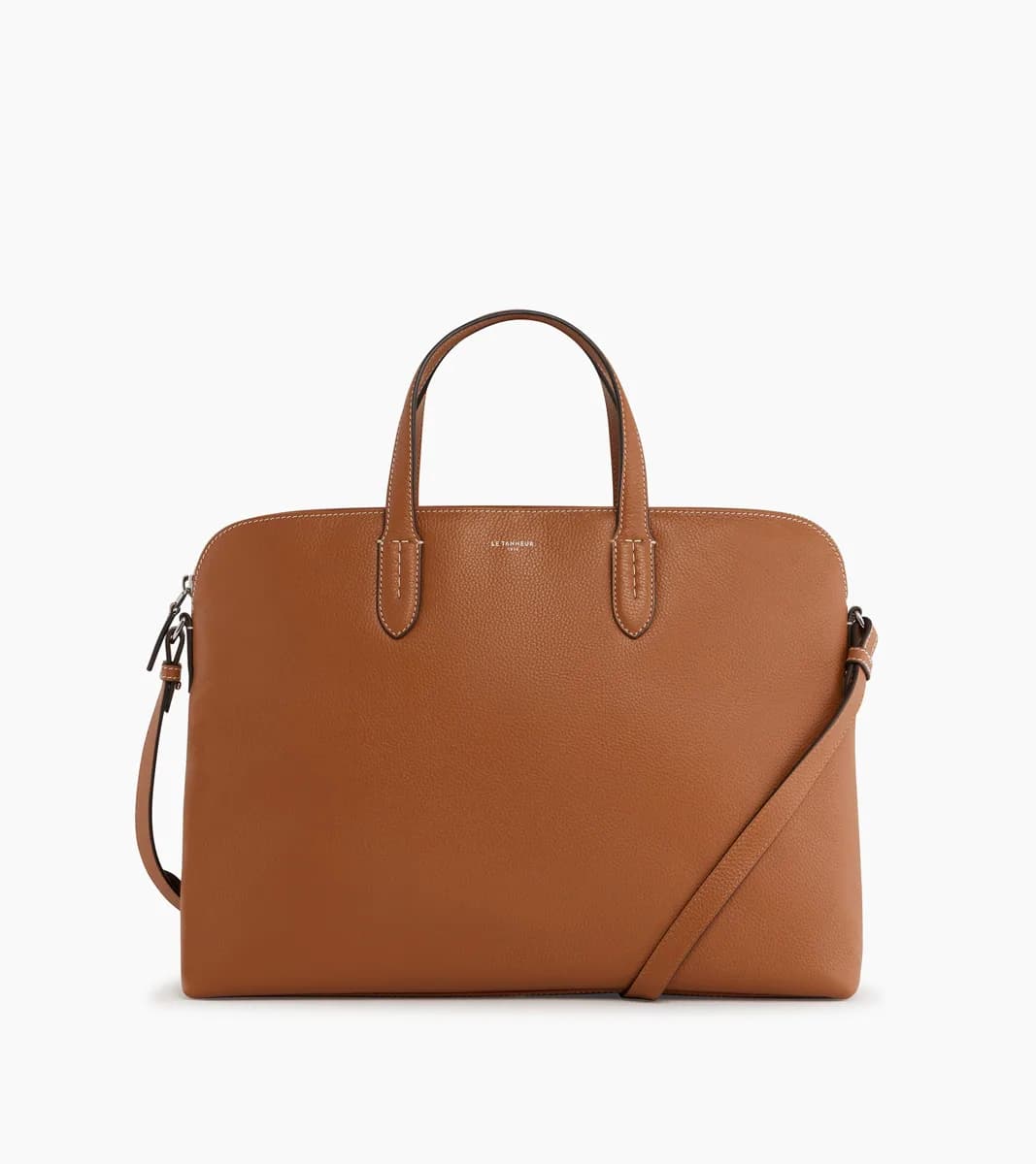 Porte documents 1 soufflet 15" Sophie en cuir grainé – Brown Tan
