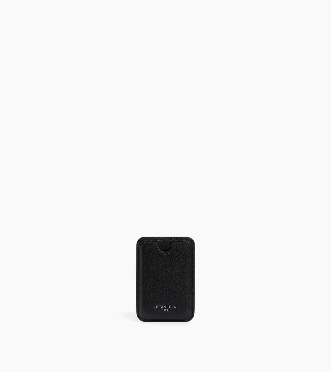 Porte cartes magnétique en cuir grainé – Black