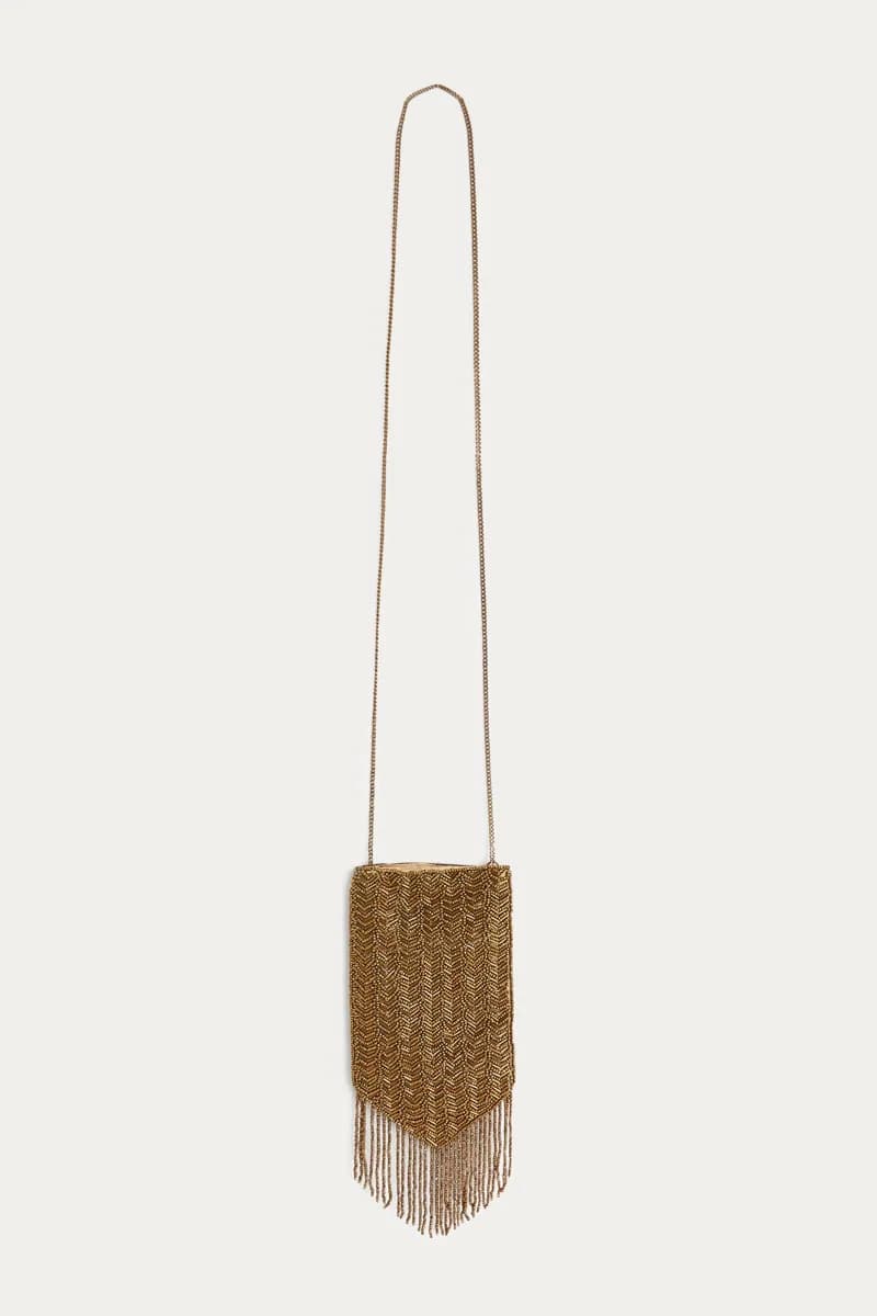 Pochette perlée à franges