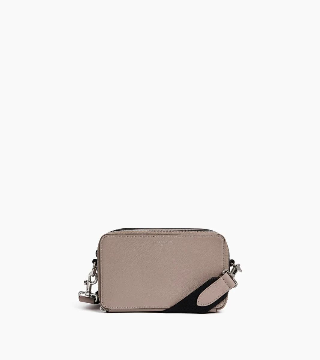 Petite sacoche 2 compartiments Emile en cuir grainé – Fossil Grey