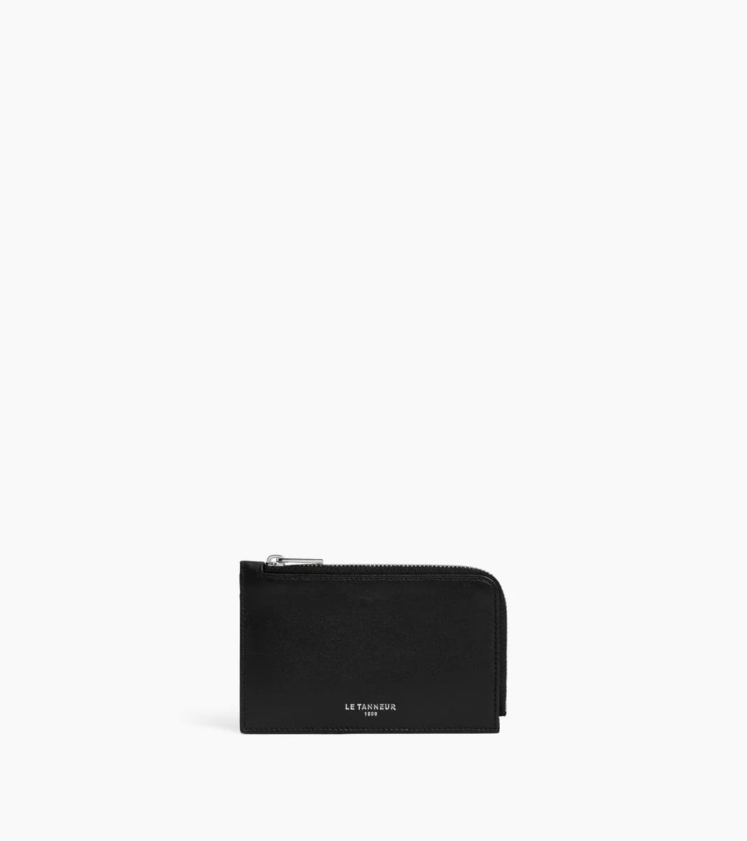 Porte cartes zippé Albertine en cuir lisse – Black