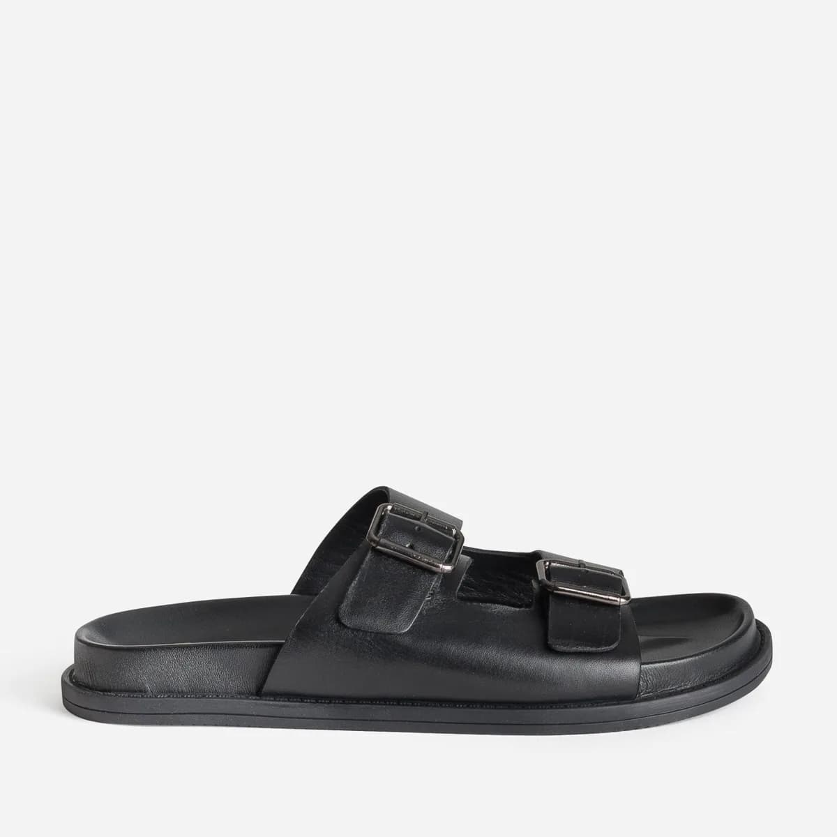 Mule anatomique noire cuir