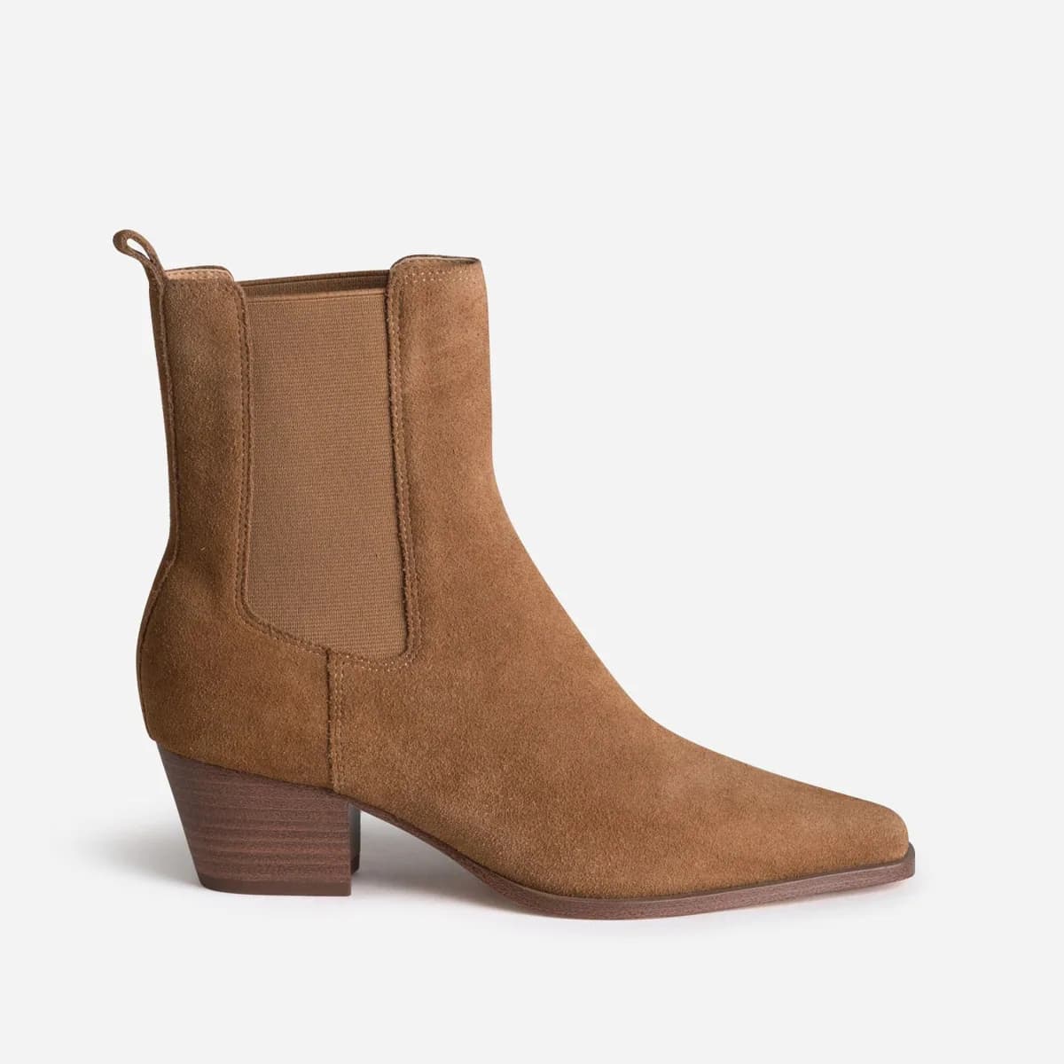 Chelsea boots camel cuir velours