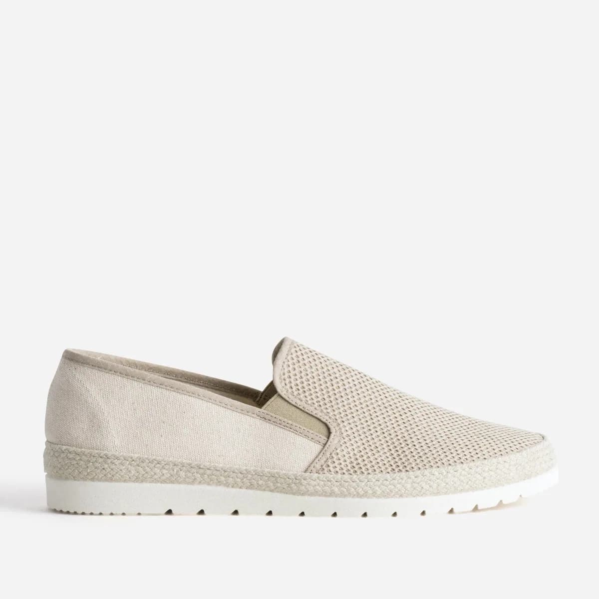 Slip-on beige bi-matière