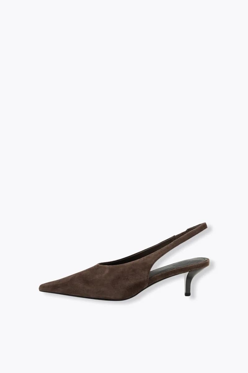 Escarpins slingback cuir suédé