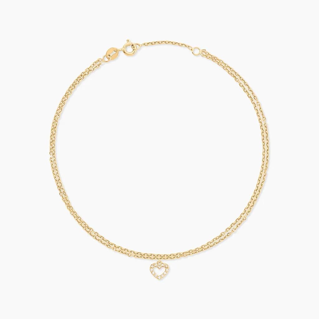 Chaîne De Cheville Salome Argent Doré A L'Or 750/1000 Oxyde De Zirconium