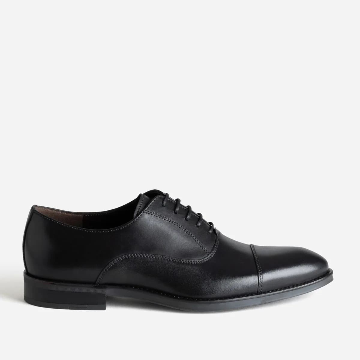 Derby noir cuir bout droit